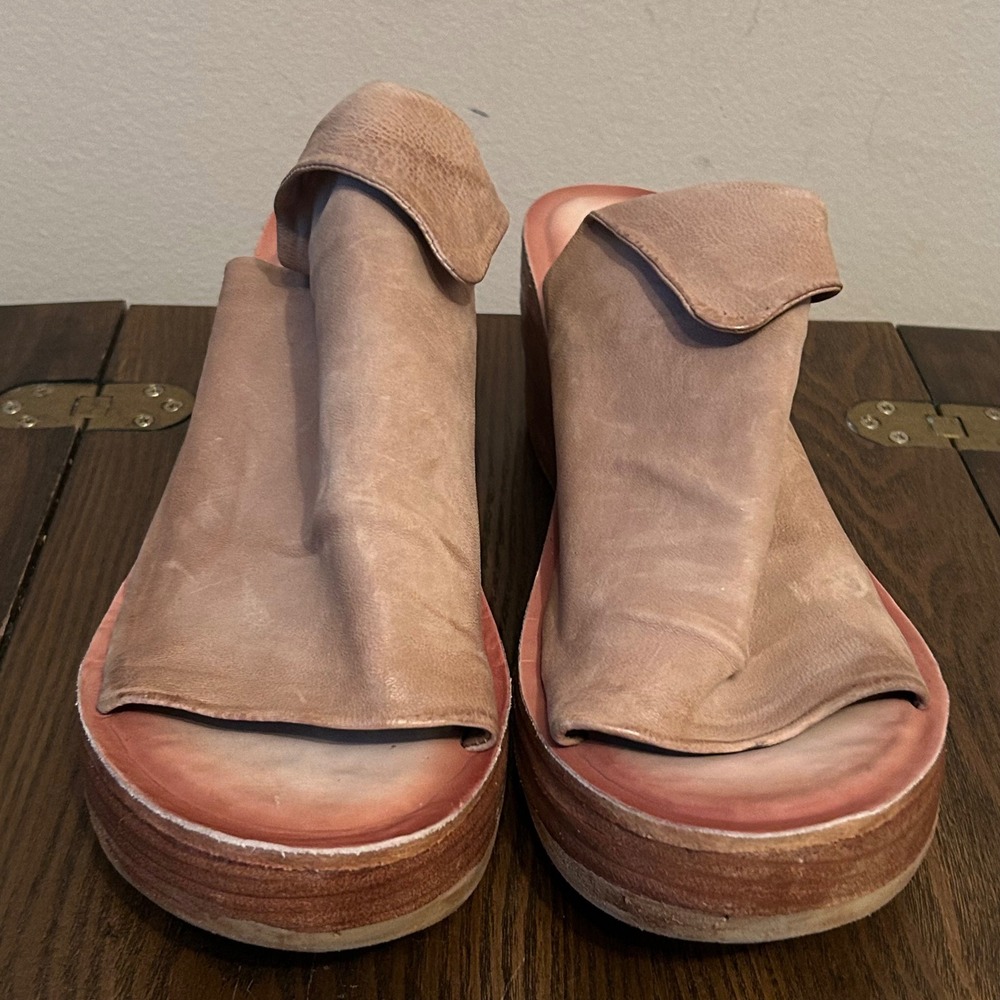 A.S. 98 Womens Leather Wedge Sandals Slip On Shoes Niels Size 42 (10.5-11) - Picture 4 of 10
